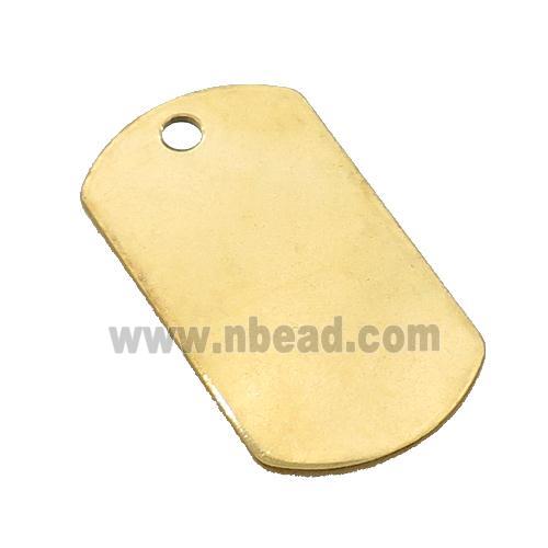 Stainless Steel Rectangle Pendant Gold Plated