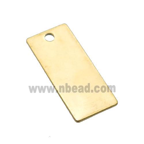 Stainless Steel Rectangle Pendant Gold Plated