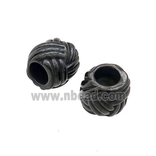 Stainless Steel Tube Beads Large Hole Black Plated