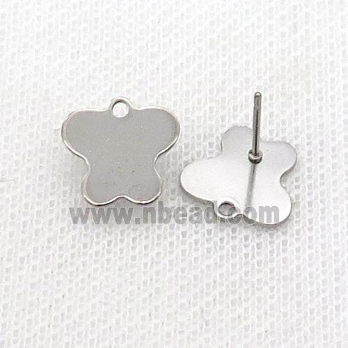 Raw Stainless Steel Stud Earring Butterfly