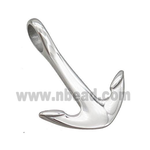 Raw Stainless Steel Anchor Pendant