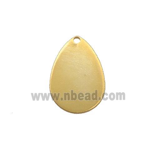 Stainless Steel Teardrop Pendant Gold Plated