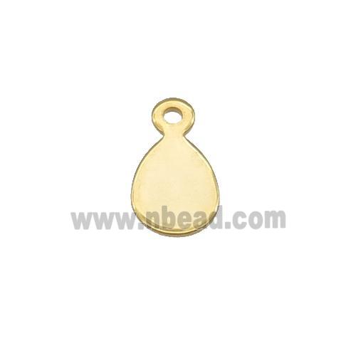 Stainless Steel Teardrop Pendant Gold Plated