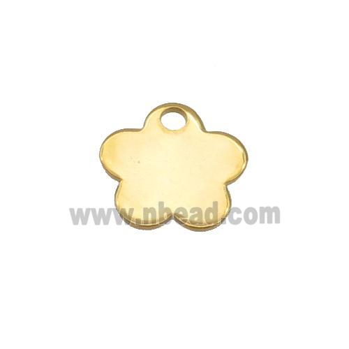 Stainless Steel Flower Pendant Gold Plated