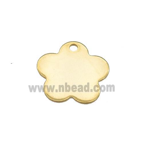 Stainless Steel Flower Pendant Gold Plated