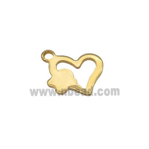 Stainless Steel Heart Pendant Gold Plated