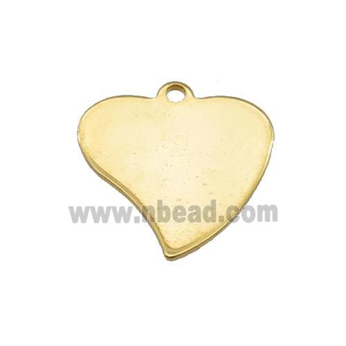 Stainless Steel Heart Pendant Gold Plated
