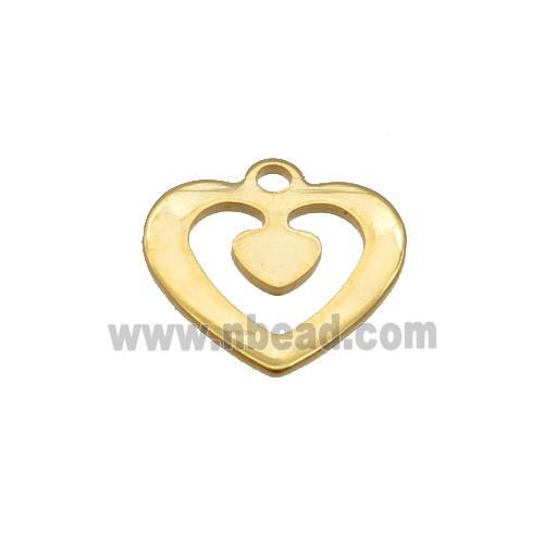 Stainless Steel Heart Pendant Gold Plated