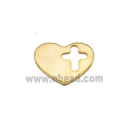 Stainless Steel Heart Pendant Gold Plated