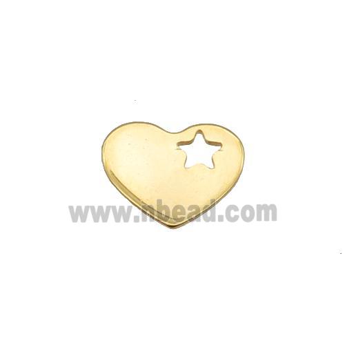 Stainless Steel Heart Pendant Gold Plated