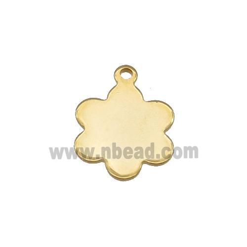 Stainless Steel Flower Pendant Gold Plated