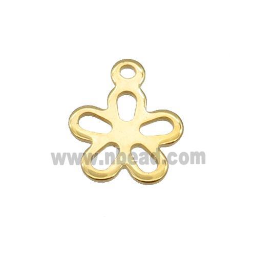 Stainless Steel Flower Pendant Gold Plated