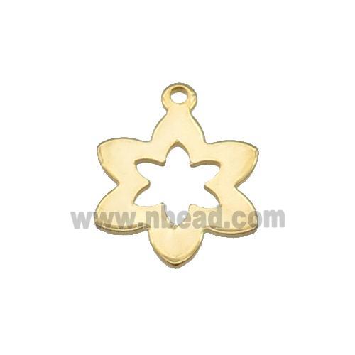 Stainless Steel Flower Pendant Gold Plated