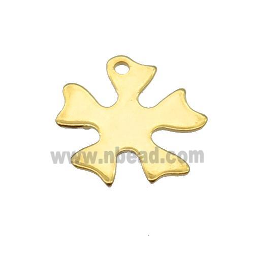 Stainless Steel Flower Pendant Gold Plated
