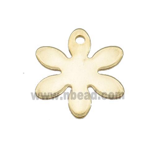 Stainless Steel Flower Pendant Gold Plated