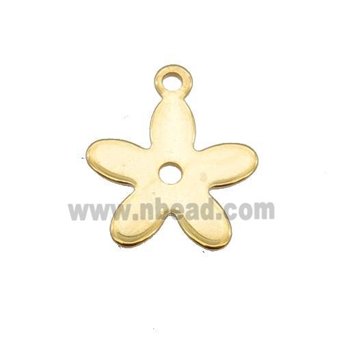 Stainless Steel Flower Pendant Gold Plated