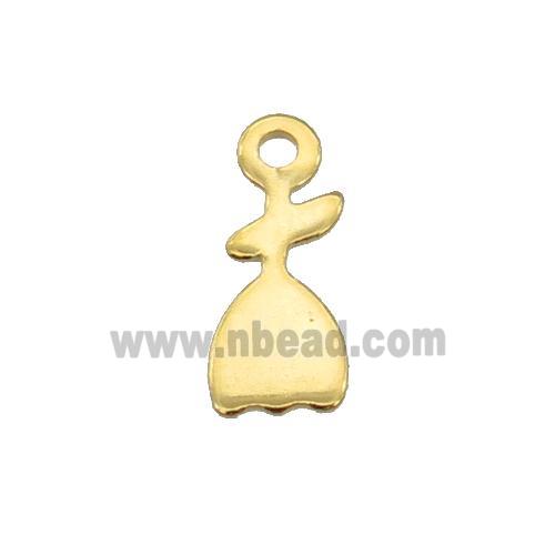 Stainless Steel Skirt Pendant Gold Plated Flat