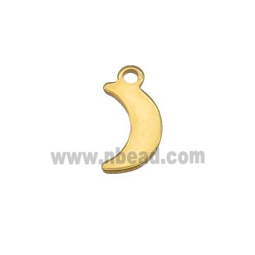 Stainless Steel Moon Pendant Gold Plated Flat