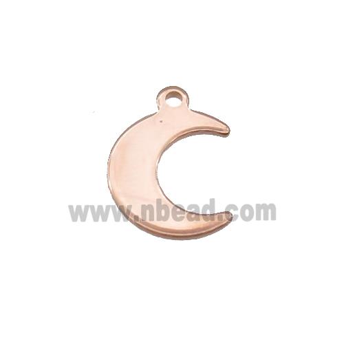 Stainless Steel Moon Pendant Rose Gold