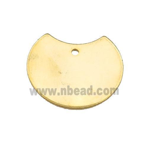 Stainless Steel Moon Pendant Gold Plated