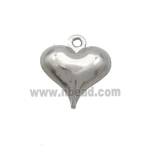Raw Stainless Steel Heart Pendant