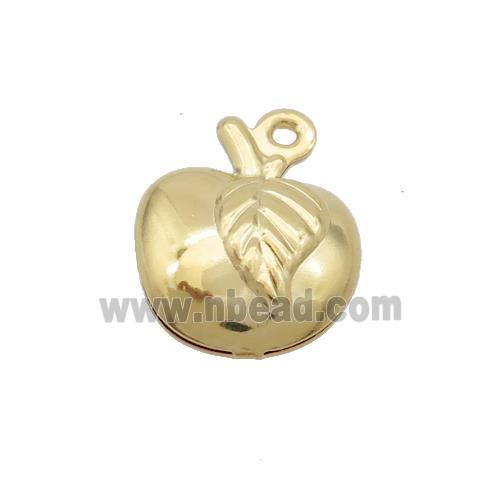 Stainless Steel Apple Pendant Gold Plated