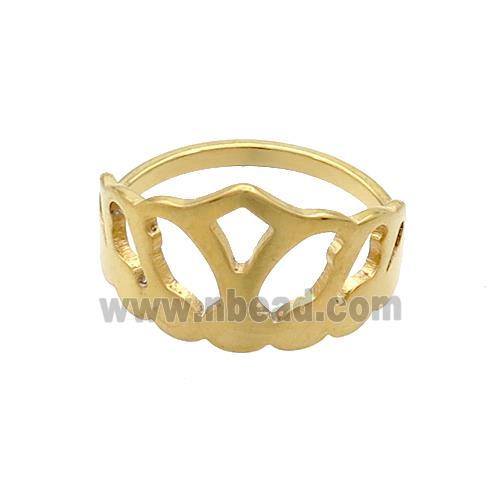 Stainless Steel Rings Crown Gold Plated