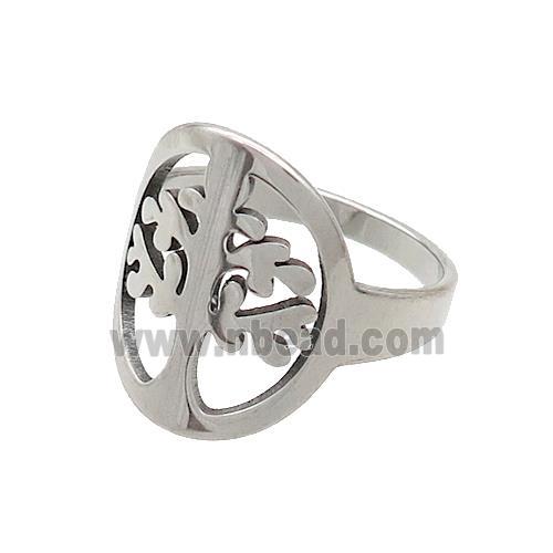 Raw Stainless Steel Rings Tree Of Life