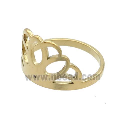 Stainless Steel Rings Crown Gold Plated