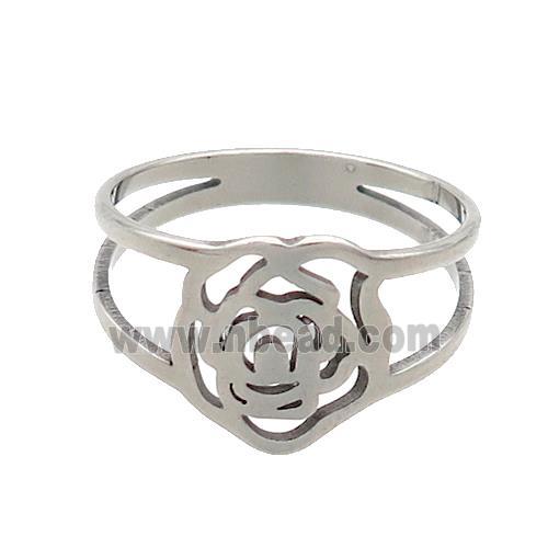 Raw Stainless Steel Flower Rings