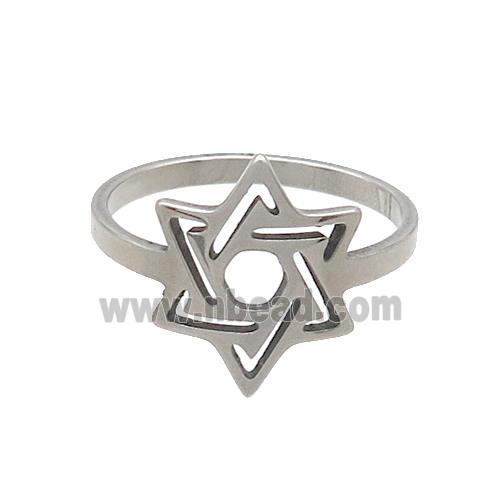 Raw Stainless Steel Rings David Star