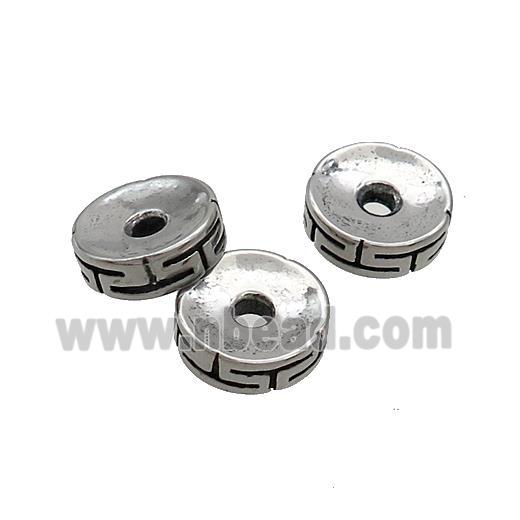 Stainless Steel Heishi Beads Large Hole Antique Silver