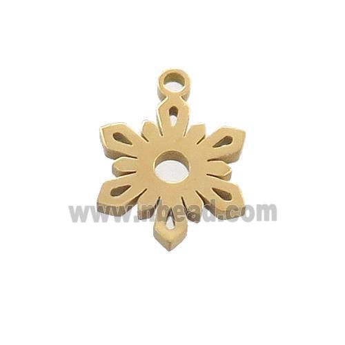 Stainless Steel Snowflake Charms Pendant Gold Plated