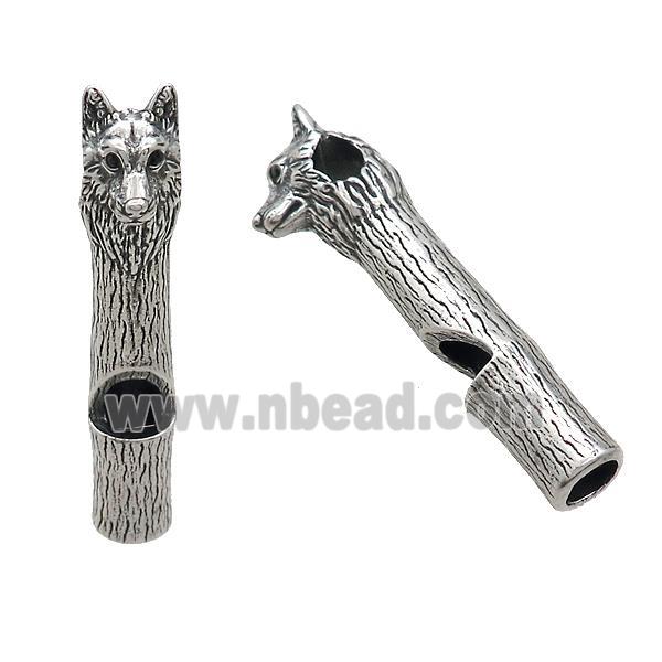 Stainless Steel Wolf Charms Pendant Antique Silver