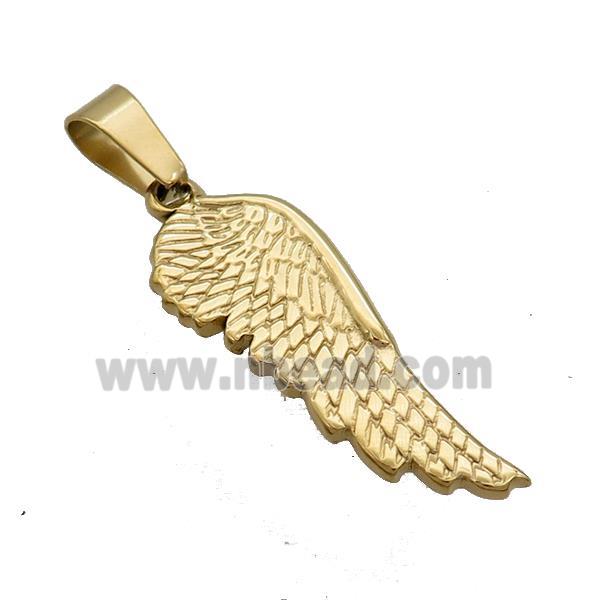 Stainless Steel Angel Wings Pendant Gold Plated