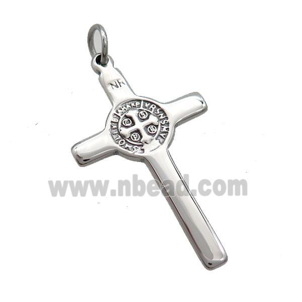 Raw Stainless Steel Cross Charms Pendant