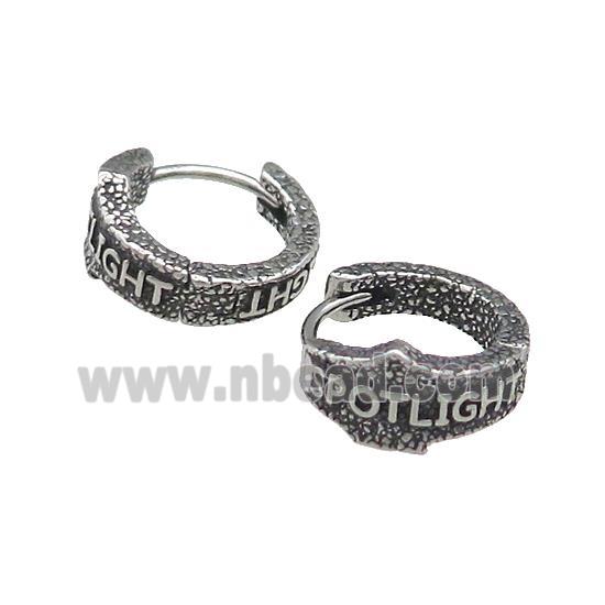 Stainless Steel Hoop Earrings Antique Silver