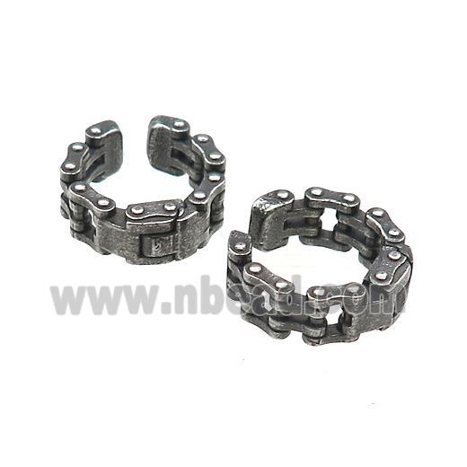 Stainless Steel Clip Earrings Antique Silver