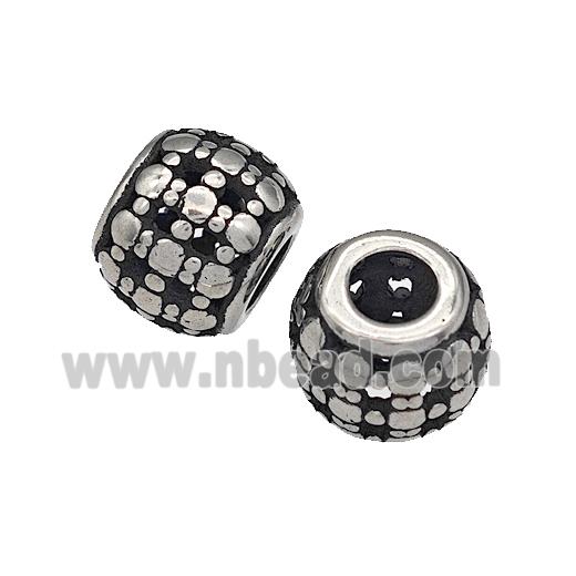 316 Stainless Steel Round Beads Hollow Large Hole Antique silver