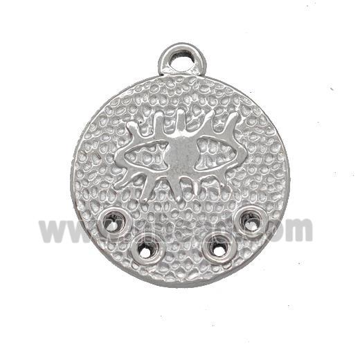 Raw Stainless Steel Eye Charms Pendant Circle