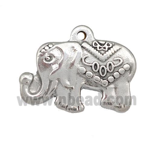 Raw Stainless Steel Elephant Charms Pendant