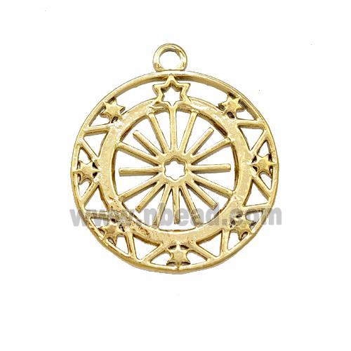 Stainless Steel Pendant Celestial Star Gold Plated