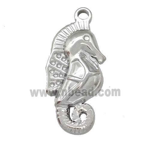 Raw Stainless Steel Seahorse Charms Pendant