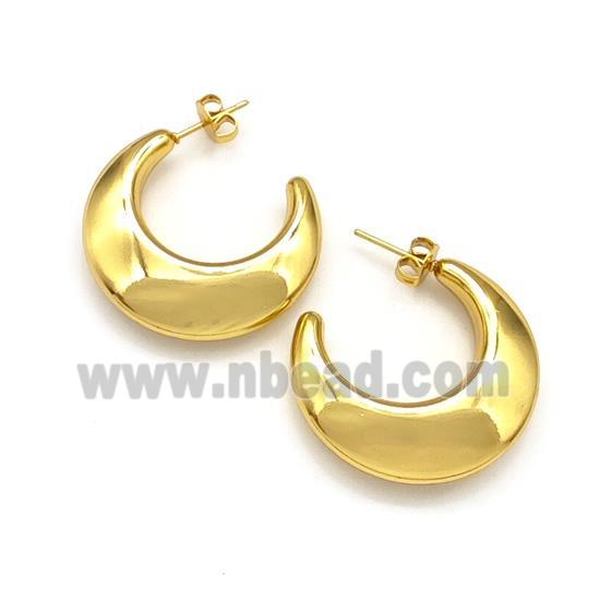 304 Stainless Steel Stud Earring Gold Plated