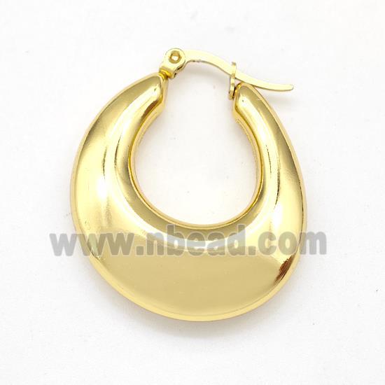 304 Stainless Steel Earring Hollow Gold Plated