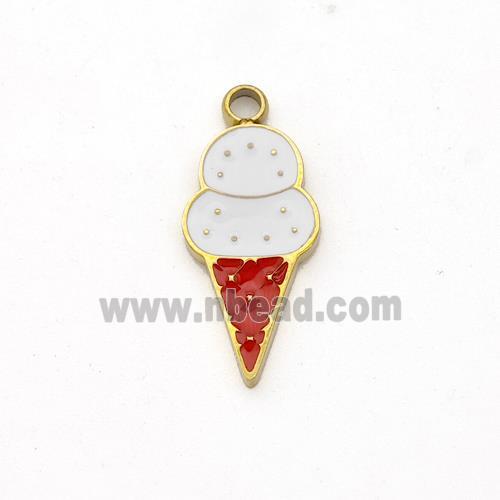 Ice Cream Charms Stainless Steel Pendant Enamel Gold Plated