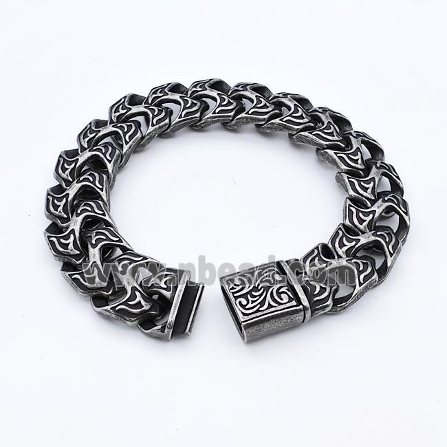 304 Stainless Steel Bracelet Antique Black
