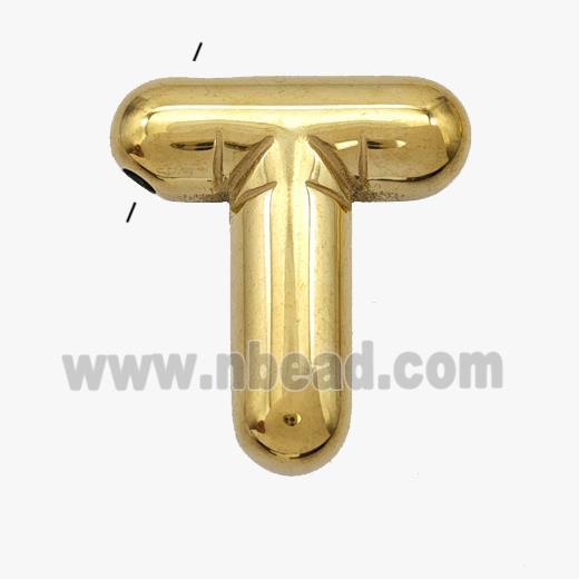 Stainless Steel Letter-T Pendant Gold Plated