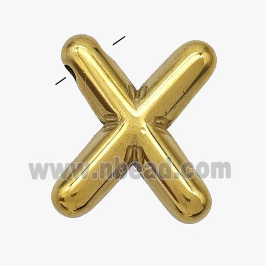 Stainless Steel Letter-X Pendant Gold Plated