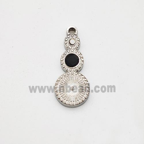 Raw Stainless Steel Clock Pendant Pave Acrylic